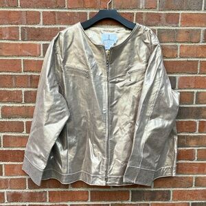 EUC Sz 26W JL Studio champagne faux snakeskin jacket